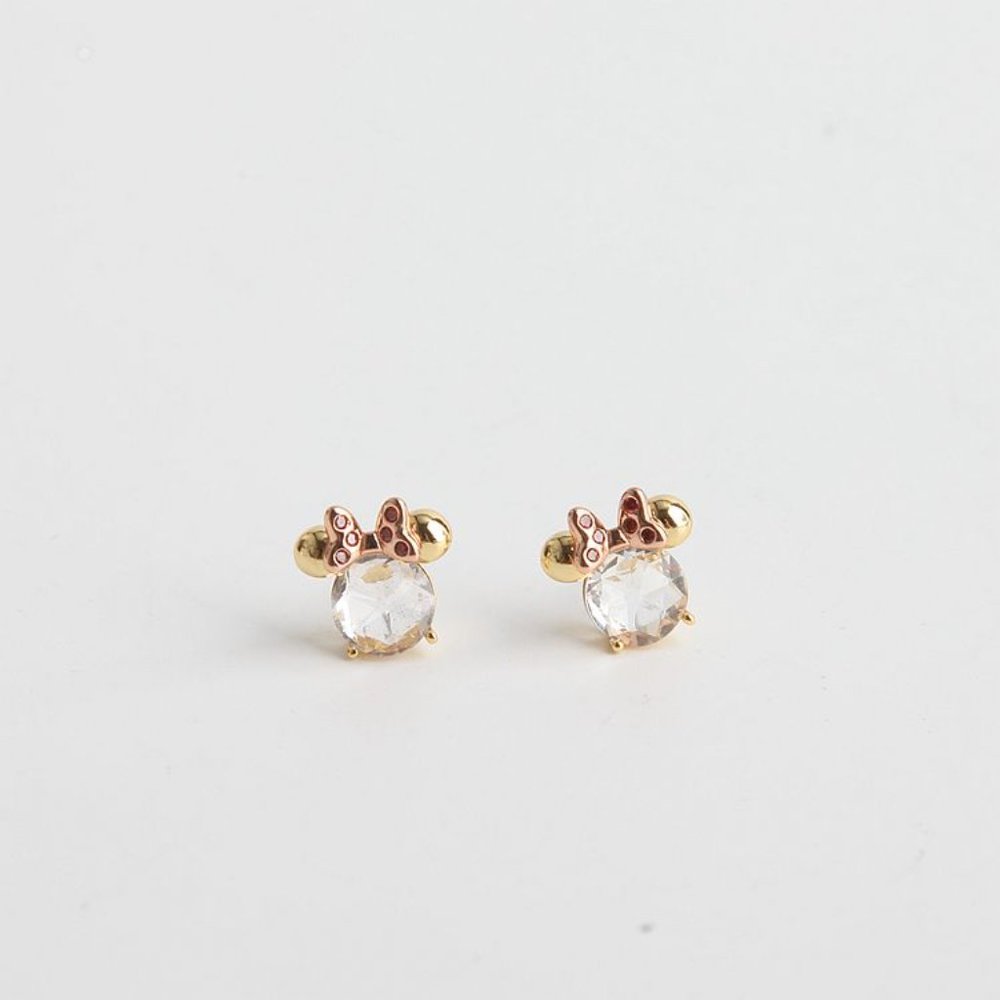 BRAND NEW KATE SPADE NEW YORK X DISNEY MINNIE CLEAR/GOLD STUD - Picture 7 of 8